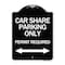 Signmission Car Share Parking Permit Required with Bidirectional Arrow Aluminum Sign, 24" x 18", BW-1824-24288 A-DES-BW-1824-24288 - alternate 1